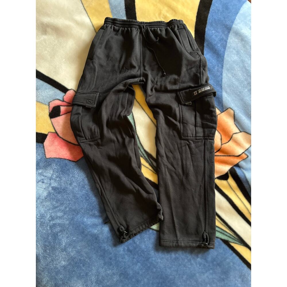 Victorious Black Cargo Sweatpants Tactical Utility Joggers Fleece XL